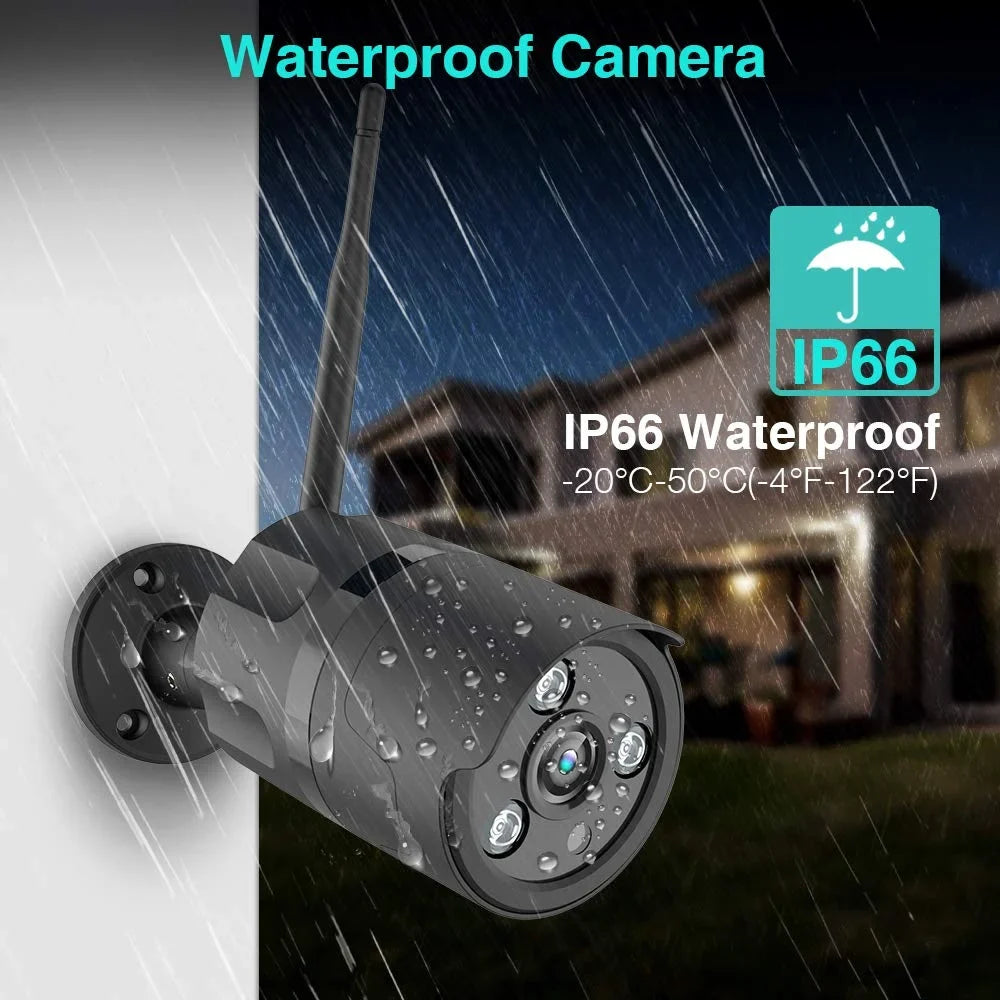 Motion exterior Vision-Black Security Detection with Camera, WiFi Camera Night Netvue Security Wireless Weatherproof