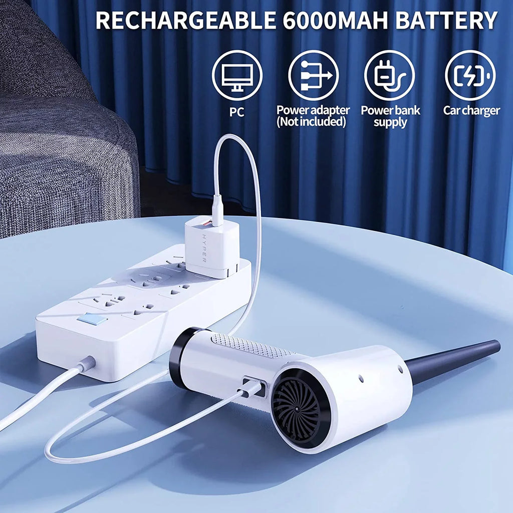 for Computer/Conditioner/Car Cordless Air Fast 3 6000mAh10W Duster, Keyboard Compressed Speed, with Powerful Dust Light Off/Cleaning LED Charging 51000RPM, Cleaner