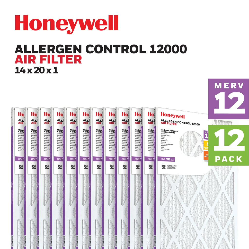 Furnace Air 14x20x1 12 12 MERV HVAC Pack Honeywell Filter- Pleated