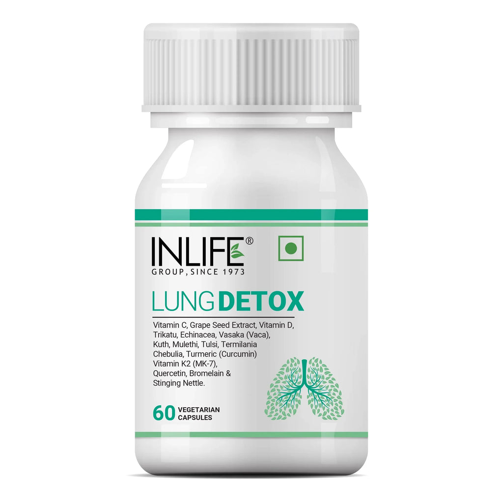 Supplement, Stinging 1, - Lung Supports Veg Bromelain, With Detox Nettle, 60) Capsules Mulethi, Echinacea, Inlife Healthy Curcumin, 60 Quercetin, Of (Pack Lungs
