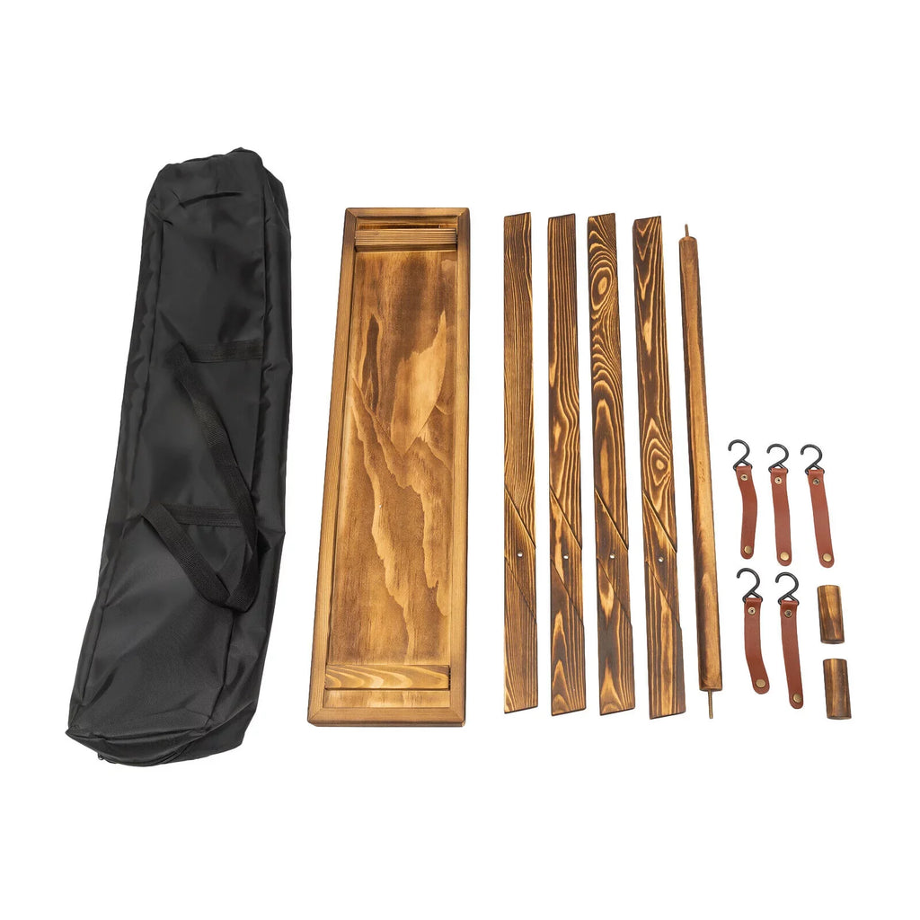 Miumaeov Portable Wooden for Shelf Picnic, Rack Table Grill Rack exterior Storage BBQ Picnic Camping,