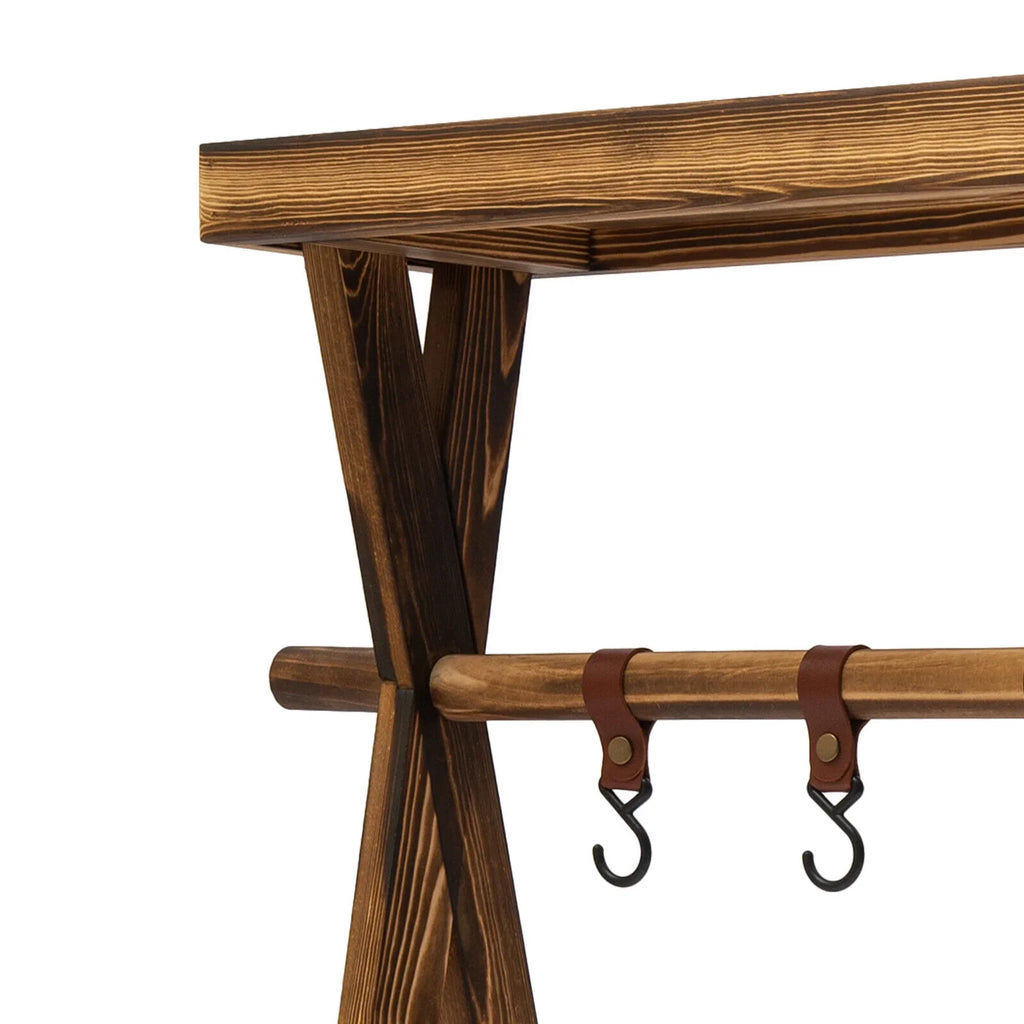 Miumaeov Portable Wooden for Shelf Picnic, Rack Table Grill Rack exterior Storage BBQ Picnic Camping,