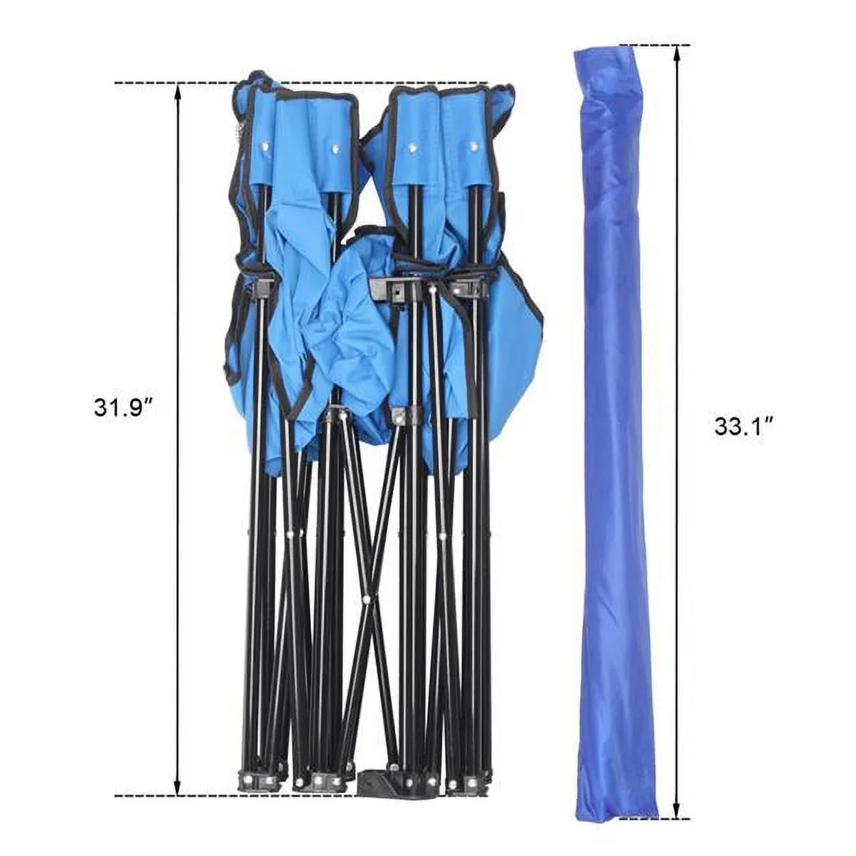 Folding Chair, Pool Bag, Portable exterior Camping Blue High exterior SYTHERS Patio Beach Camping Strength for Table Chair, with Beach Chair Park Double Holder Carrying Beverage Mini