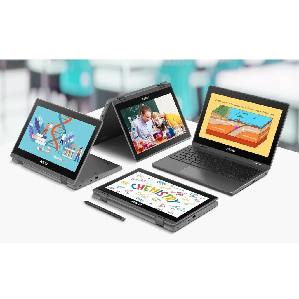 SSD, 11.6" Flip Celeron Asus Chromebook CR1100FKA-YZ184T 64GB N5100, ChromeOS, Touchscreen, Intel