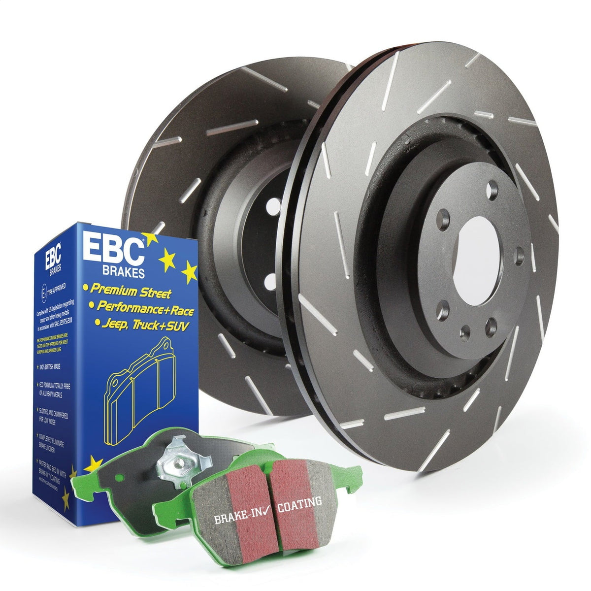 S2KF1133 S2 Brakes 2000 Greentuff Kits USR Rotors and EBC