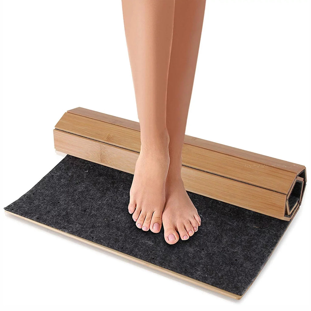 Natural Slip Fold Bamboo Bath Floor SLFBMT20 Up SereneLife Mat Non