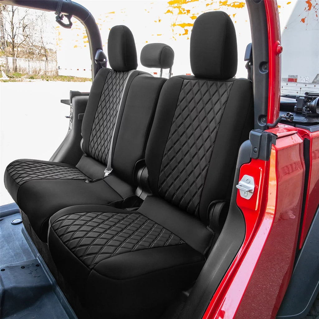 with Fit Seat Set Rear Group FH Freshener Air for Neoprene Car Custom Covers 2020-2024 Jeep Gladiator, Black
