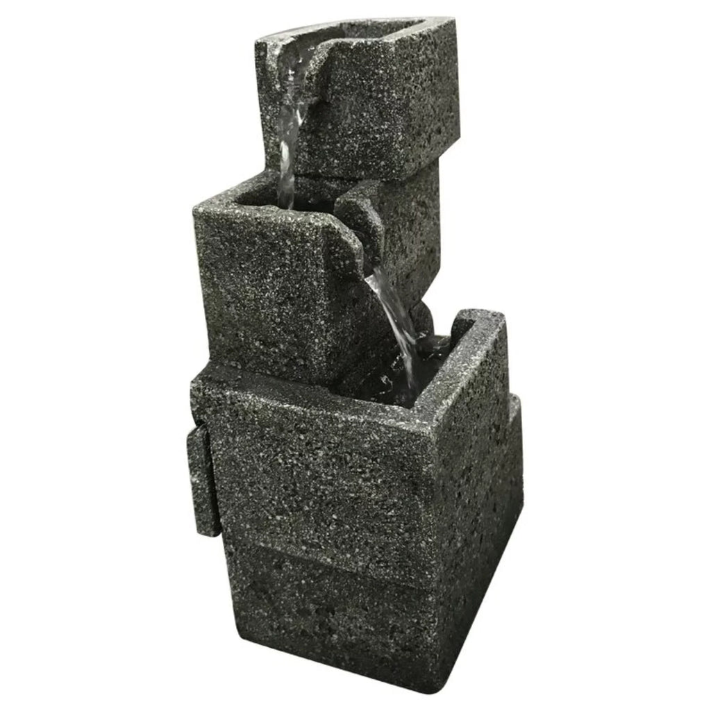 Gifts Hi-Line Fountain Concrete Crates LED Tabletop Lighted 11" liquid