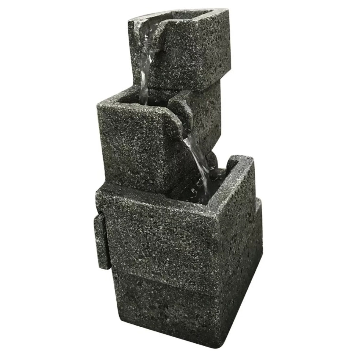 Gifts Hi-Line Fountain Concrete Crates LED Tabletop Lighted 11" liquid