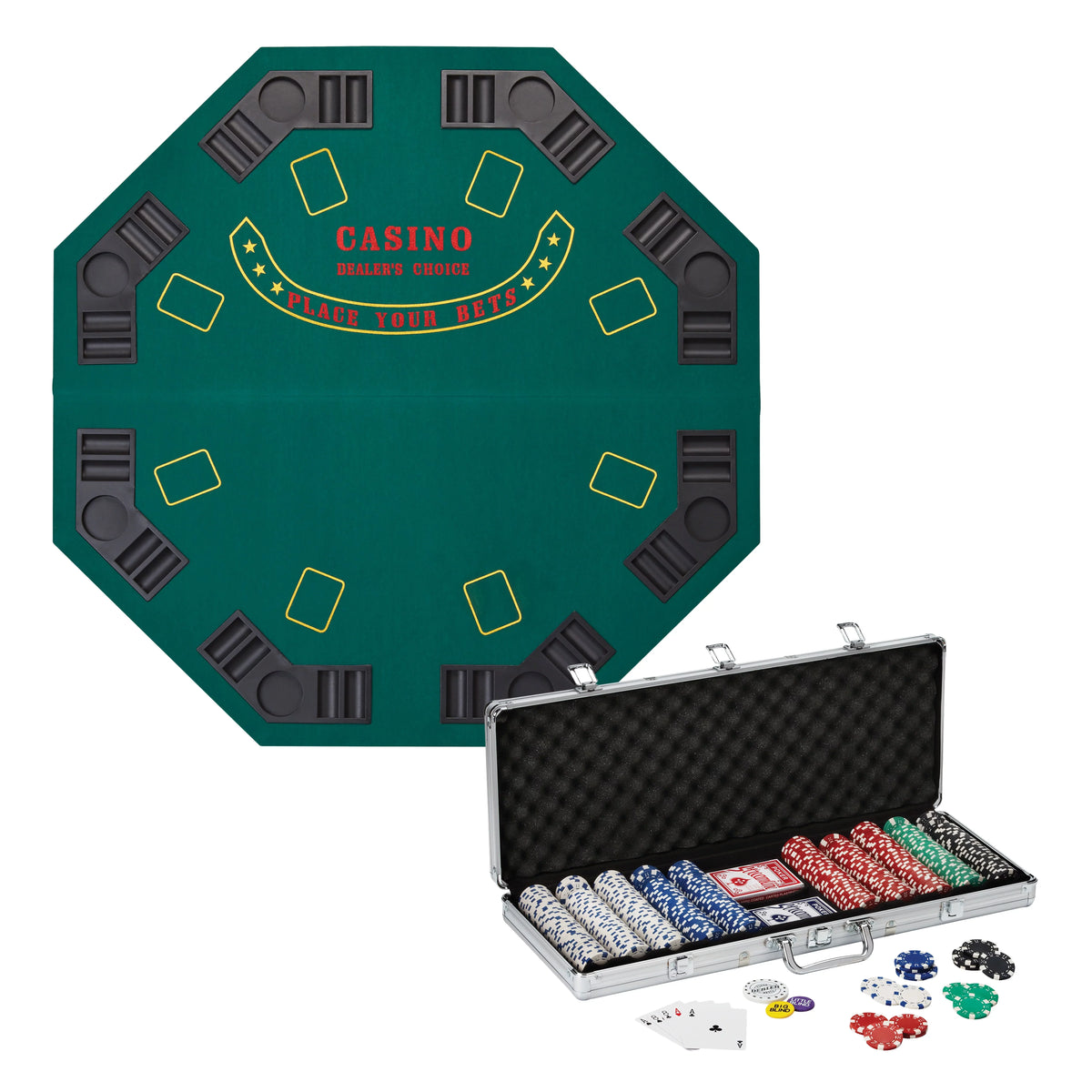 Cat Dice Poker-Blackjack Fat Set Top, Cat Fat Table 500Ct Poker Texas Hold'Em Chip
