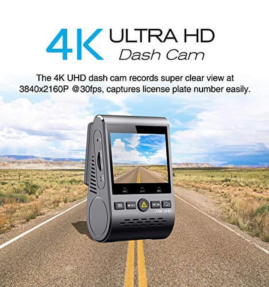 3840x2160P Ultra Camera VIOFO Sensor Parking Motion Recording 4K Cam Wi-Fi, Dash 4K Buffered Dash Mode, Pro 8MP WDR, Detection, HD G-Sensor, GPS A129 Loop