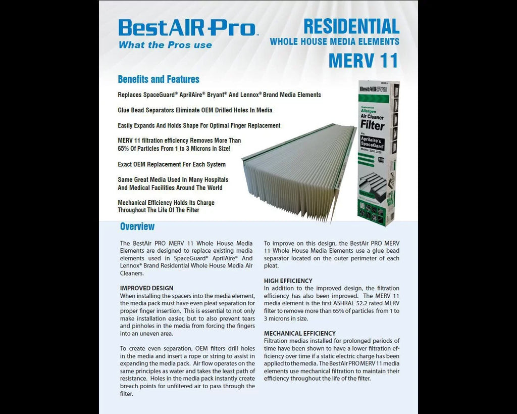MERV x 6 Inch Lennox 17 Filter Healthy Replacement x 11 Climate 28 x0444