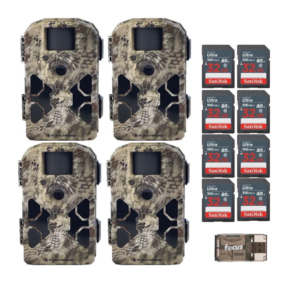 32MP Trail Cameras, Kryptek, G42NG Cards Cam Kit No-Glow (4-Pack) Stealth & 2022