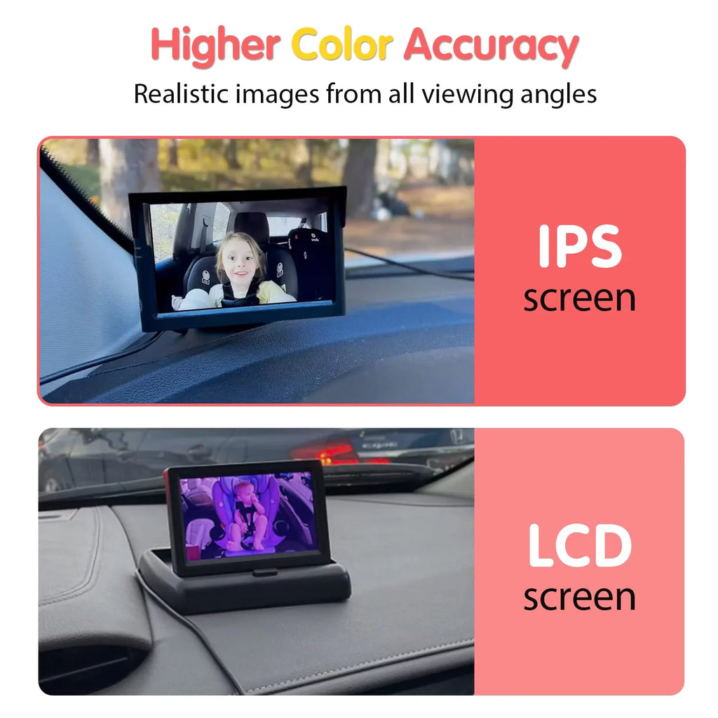 Safety Baby Monitor Night Rear Car Zoom Camera Car Monitor While Baby HD Children Vision, Driving Baby Seat Observing Car Seat Back Camera Facing for 3X Camera Luckview Car Baby