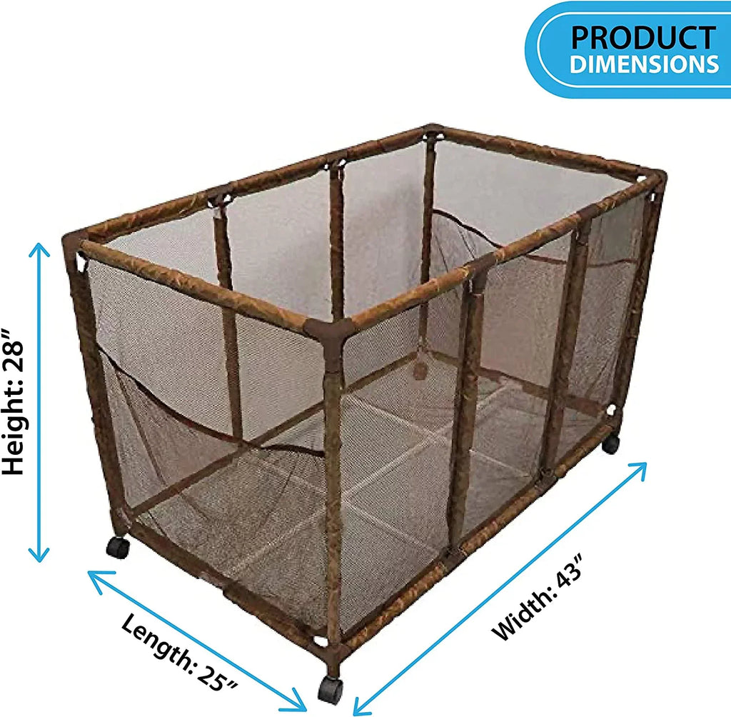 Noodles Organizer Rolling design Toys, W Holder, Bin, Brown (43" x Height, Large, Storage and Yours Equipment L 28" x 25" H), Essentially Mesh Pool Balls, 563009 Floats Kids