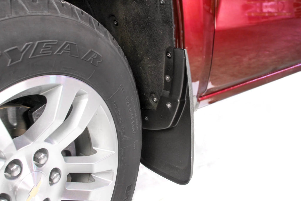 Piece Splash Molded Set Sierra, Only) Set Flaps Red Fit Silverado Front Only Custom 2015-2018 GMC Auto 1500 Chevy 2014-2018 (Not Pair Silverado Mud 3500 Chevy 2500 & Hound 2 22894857