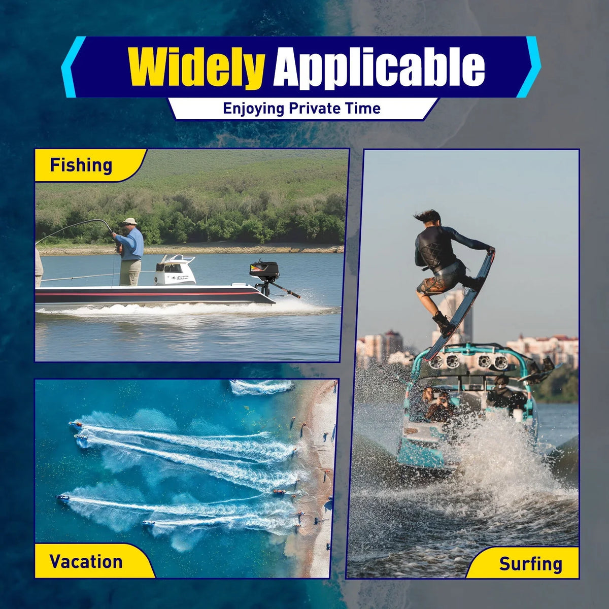 Boat Motor for Aquaculture Stroke 2 Engine Fishing Outboard WUZSTAR Motor,Trolling Boat Adventure 3.6HP exterior