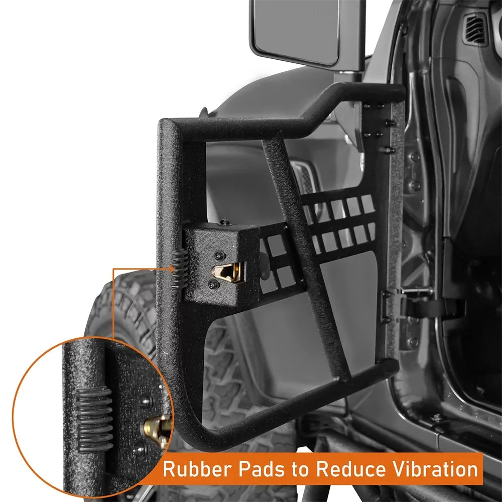 Guards Tubular Road JL Door Black 2018-2023 2-Door Hooke Wrangler Steel Half Frame Jeep Fit