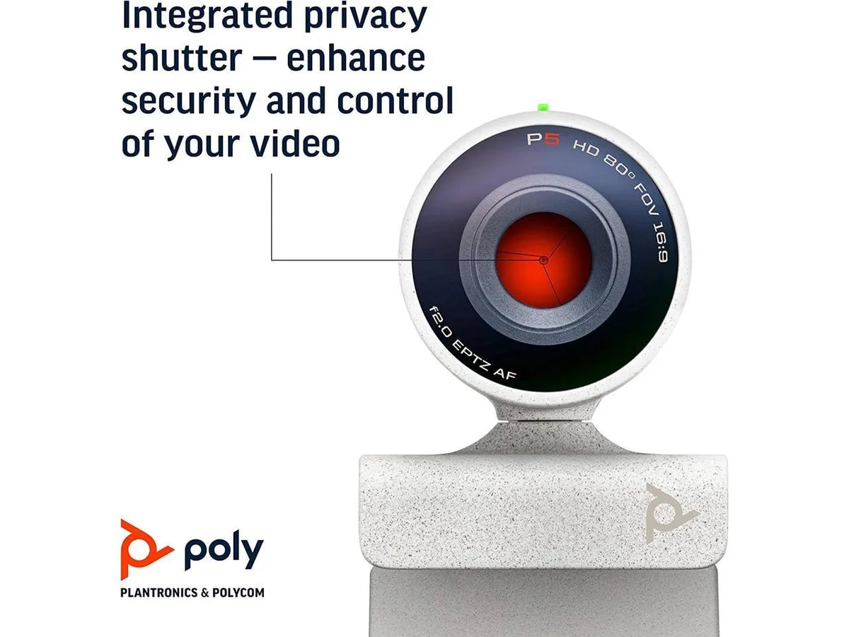 Headset Conferencing & Wired Polycom) Video - Audio Certified P5 Teams 3325 Camera - with - Studio USB-A Poly HD Kit Zoom (Plantronics & Stereo Headset + Webcam Blackwire Professional for 1080p