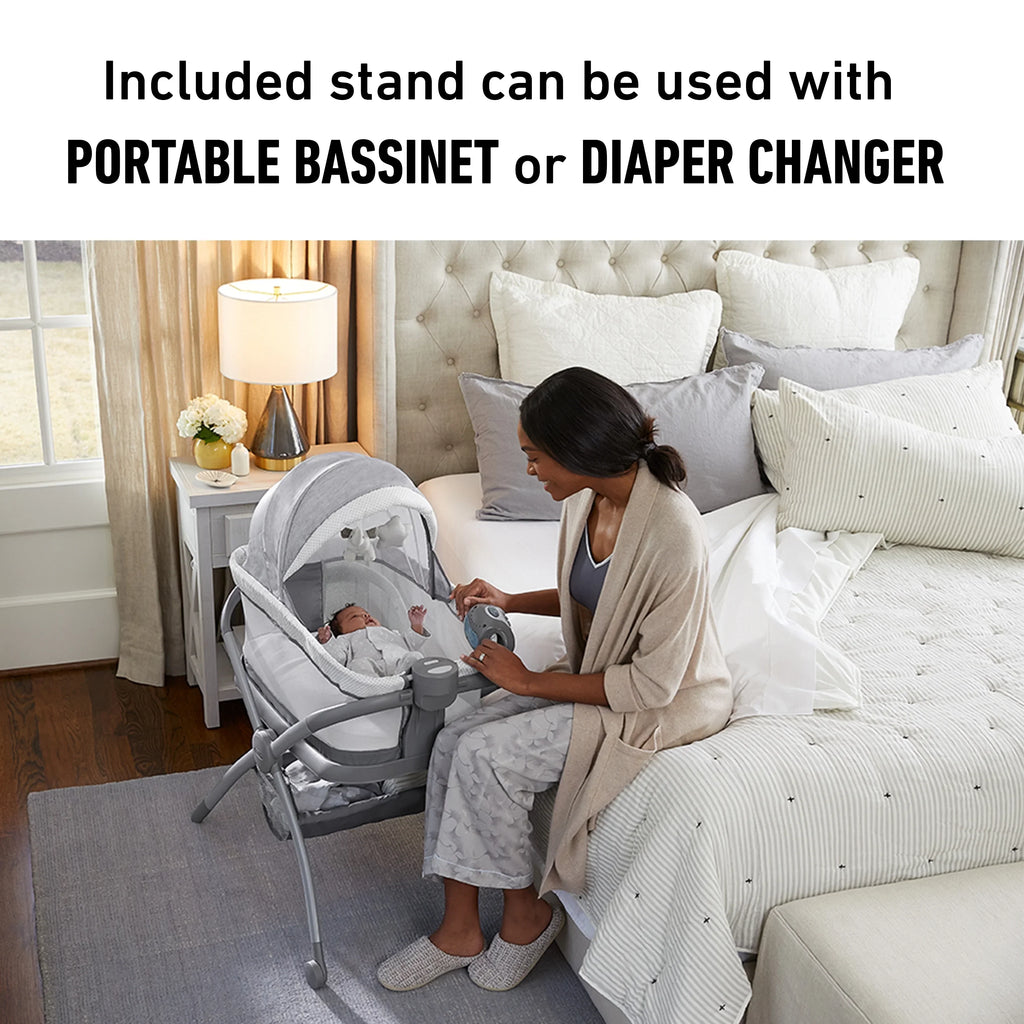 Pack Deluxe Bassinet Unisex Graco 'n Day2Dream Play Playard,Grey, Flat