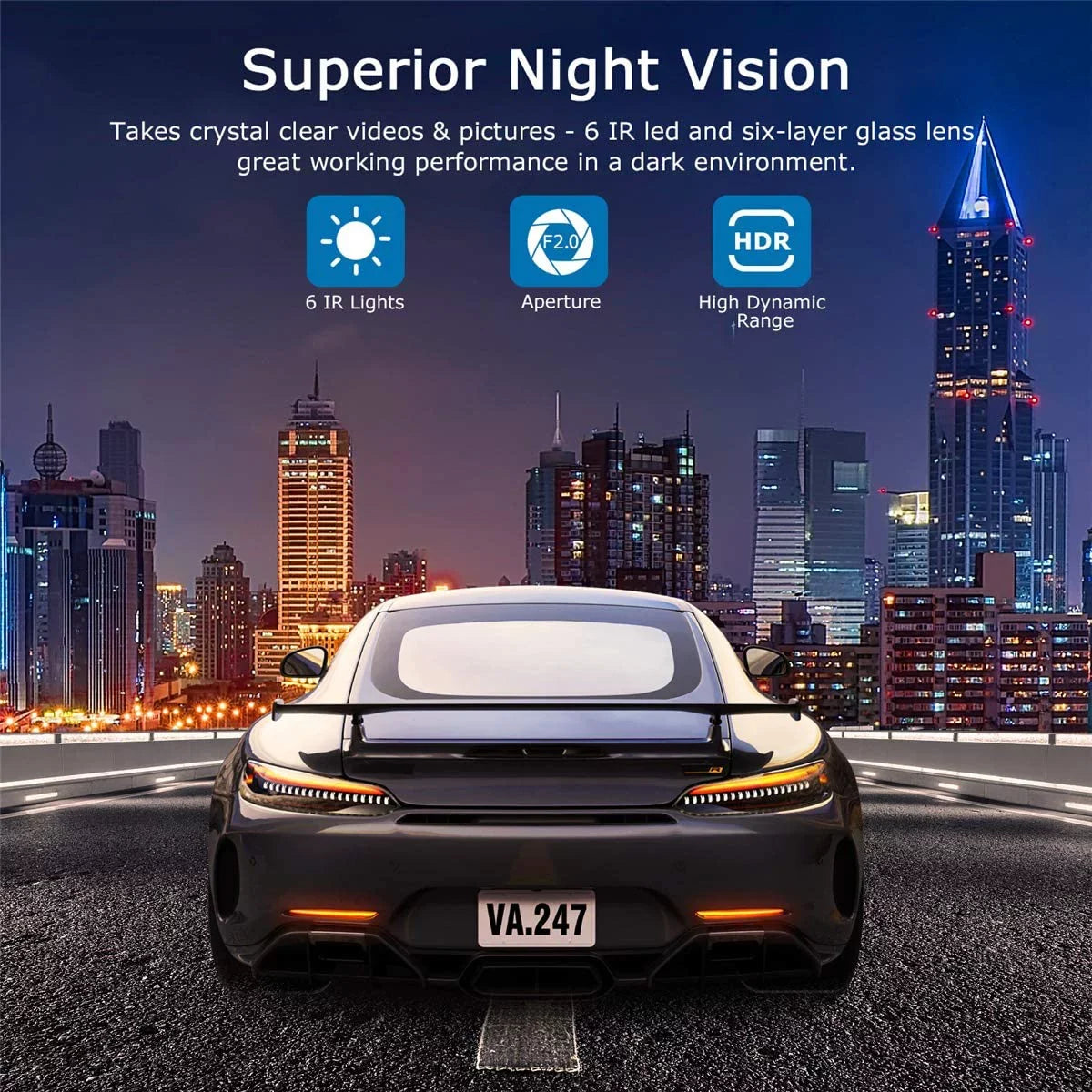 Car 1080P Camera G-Sensor ORSKEY Video Camera in Night 170 LCD Cars Cam Recorder Vision with Dashcam Wide DVR Full WDR Car HD Dashboard Display for Dash Angle 3.0"