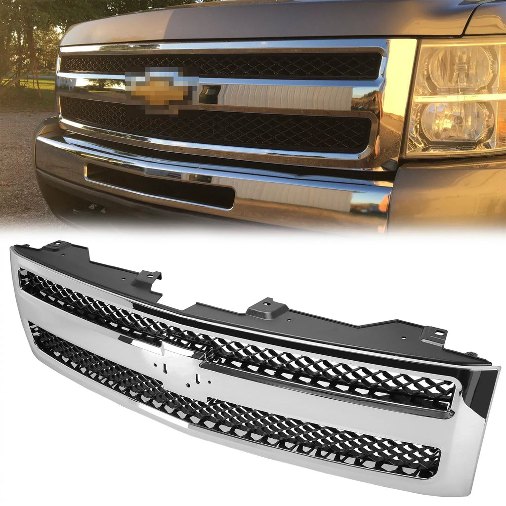 GM1200572 Front Grille 2012 2007 Chrome 2009 2008 25810707 Kojem 2010 Truck Grill Chevrolet 2011 1500 Pickup Bumper Silverado 2013 for Mesh