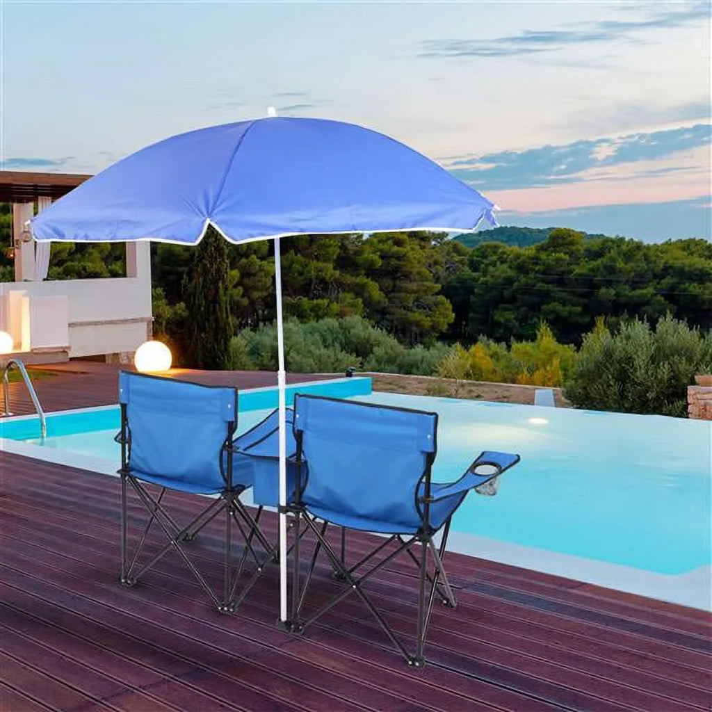 Folding Chair, Pool Bag, Portable exterior Camping Blue High exterior SYTHERS Patio Beach Camping Strength for Table Chair, with Beach Chair Park Double Holder Carrying Beverage Mini