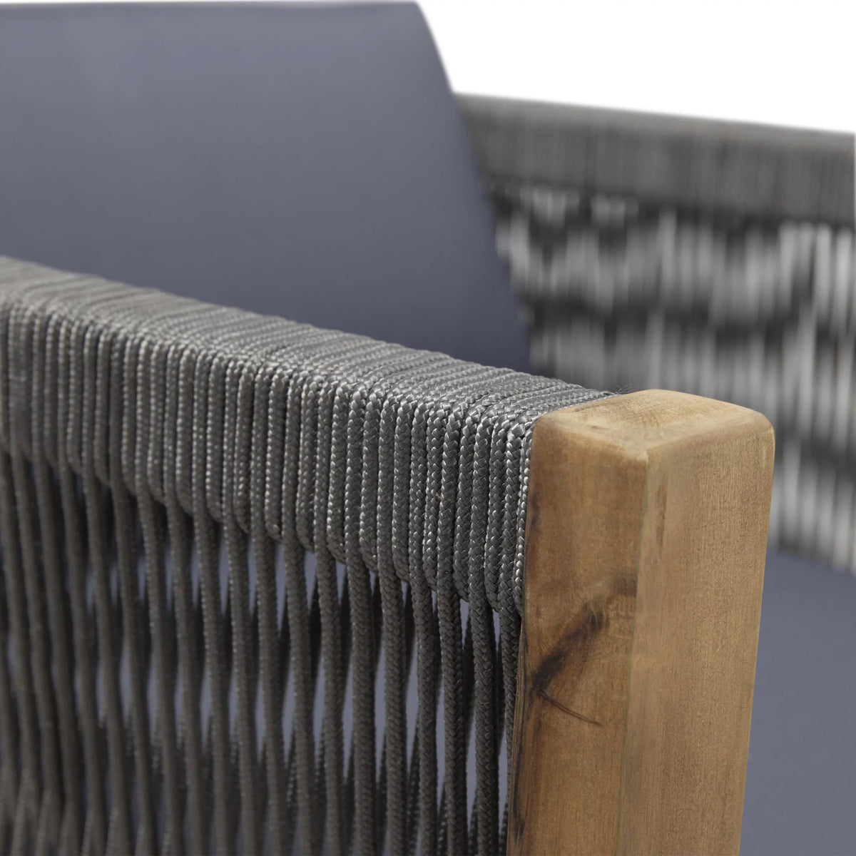 and with Acacia 4 Seater Gray exterior Cushions, and Wood Charlotte GDF Set Chat Teak Rope Studio