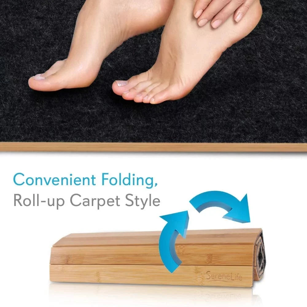 Natural Slip Fold Bamboo Bath Floor SLFBMT20 Up SereneLife Mat Non