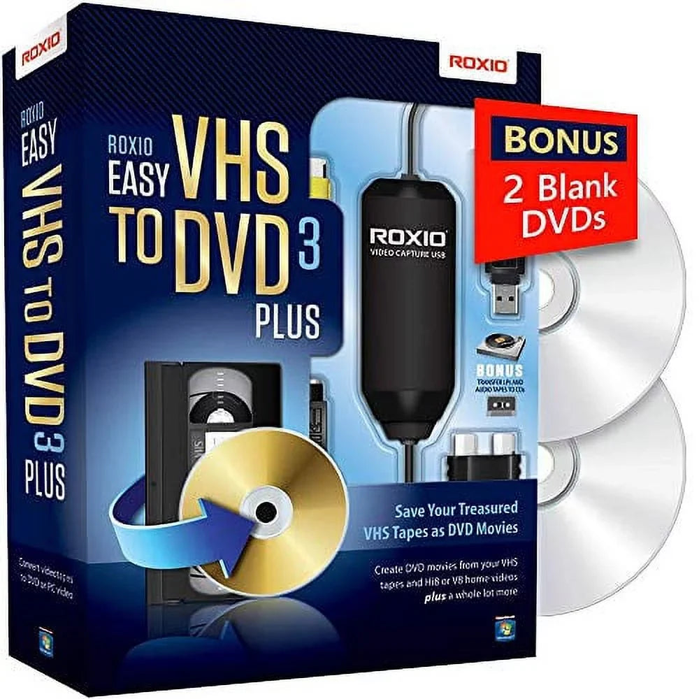 Hi8, to 2 Bonus Video to Digital V8 DVD 3 | DVDs Plus Converter VHS Easy Roxio DVD or | VHS,