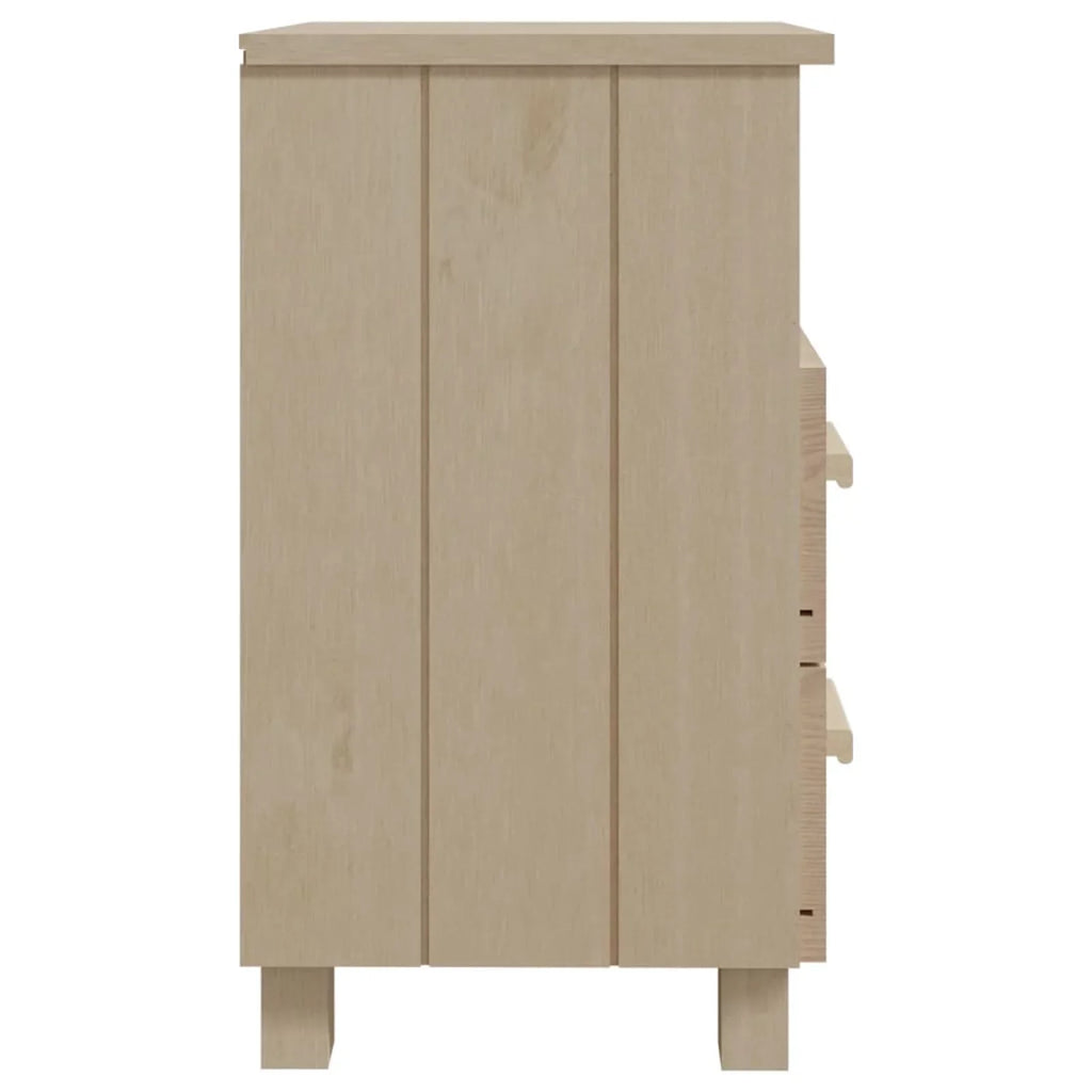 HAMAR Bedside Brown Solid Pine Wood Cabinet 15.7"x13.8"x24.4" Htovila Honey