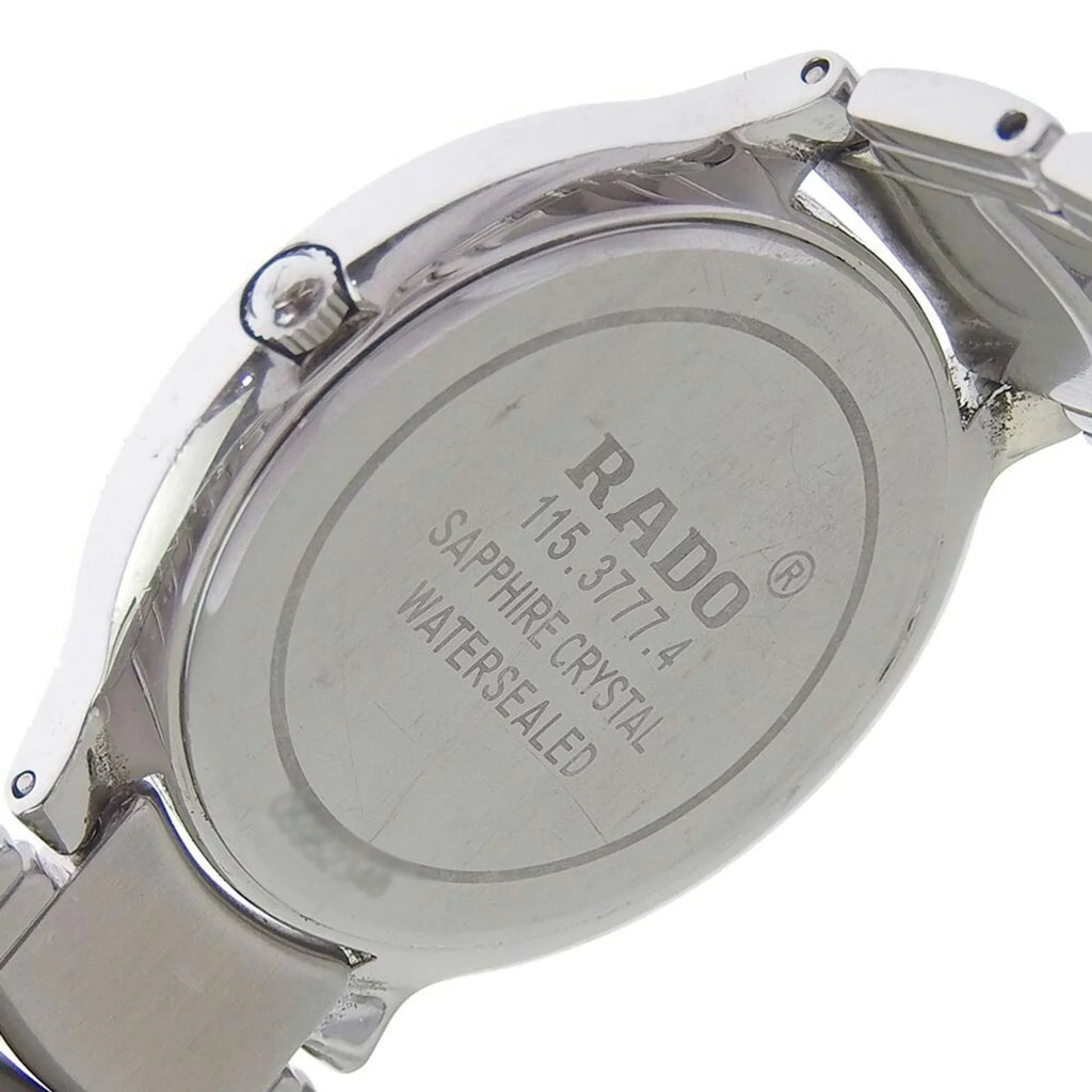 dial Rado black quartz (Good) men's 4 3777 Pre-Owned 115 battery Florence RADO watch