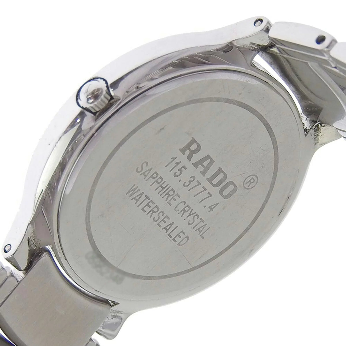 dial Rado black quartz (Good) men's 4 3777 Pre-Owned 115 battery Florence RADO watch