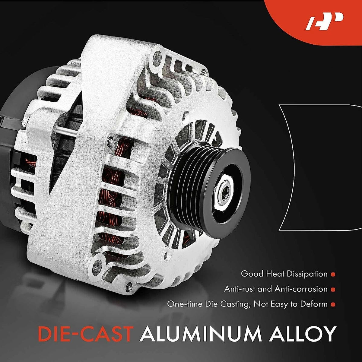 Pulley Compatible 2000-2002 12Volt 1999, 3.5L, Isuzu with Clutch 6-Groove Trooper 90Amp SLX CW V6 Alternator Acura & A-Premium