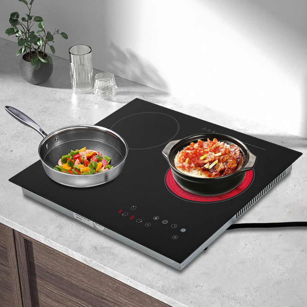 Timer Safety Heating Hot and Cooktop 3 Level Built-in 110V Ceramic Electric 2600W Plate Sensor Aiqidi 9 Countertop Stove Electric Lock Electric Touch Burners Cooktop Top with Kid Control
