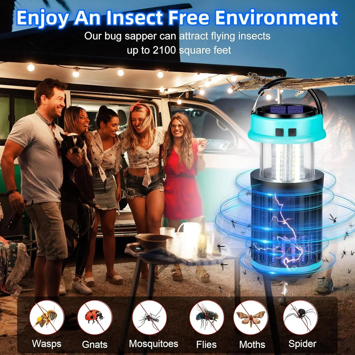 Solar exterior G·PEH Indoor Trap 3 in Zapper Camping Mosquito 1 Bug Emergency exterior with Zapper Home, Rechargeable Backyard, Zapper Waterproof, Home, Bug for Bug for Zapper, Fly Light