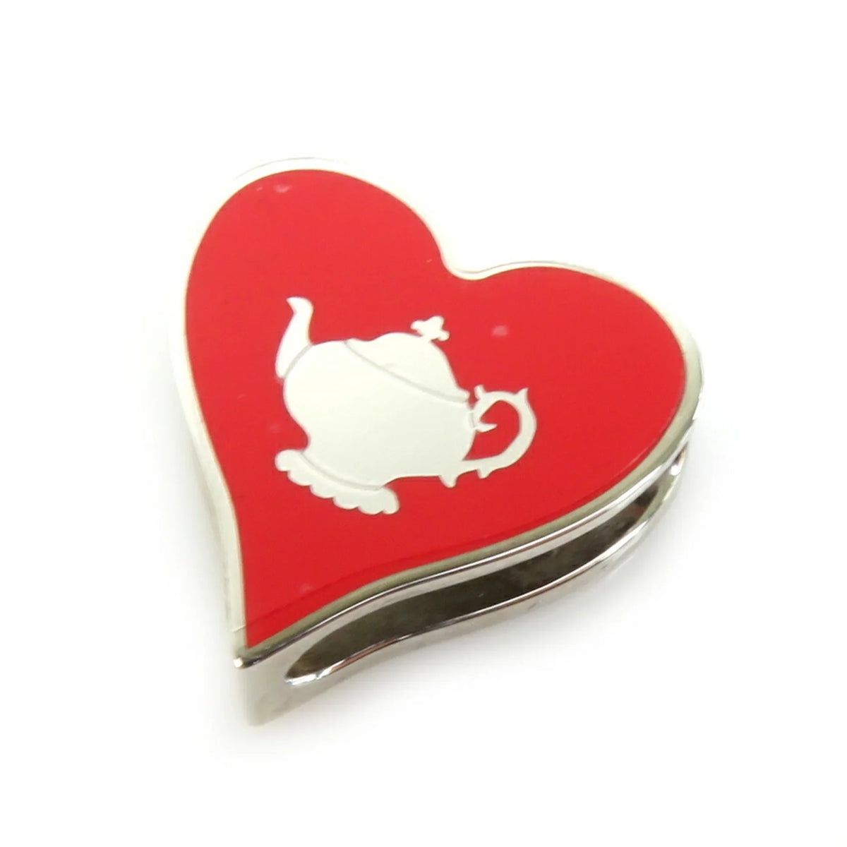 Metal/Enamel Scarf Ring Silver/Red (Good) Tea Muffler Women's Time HERMES Pre-Owned