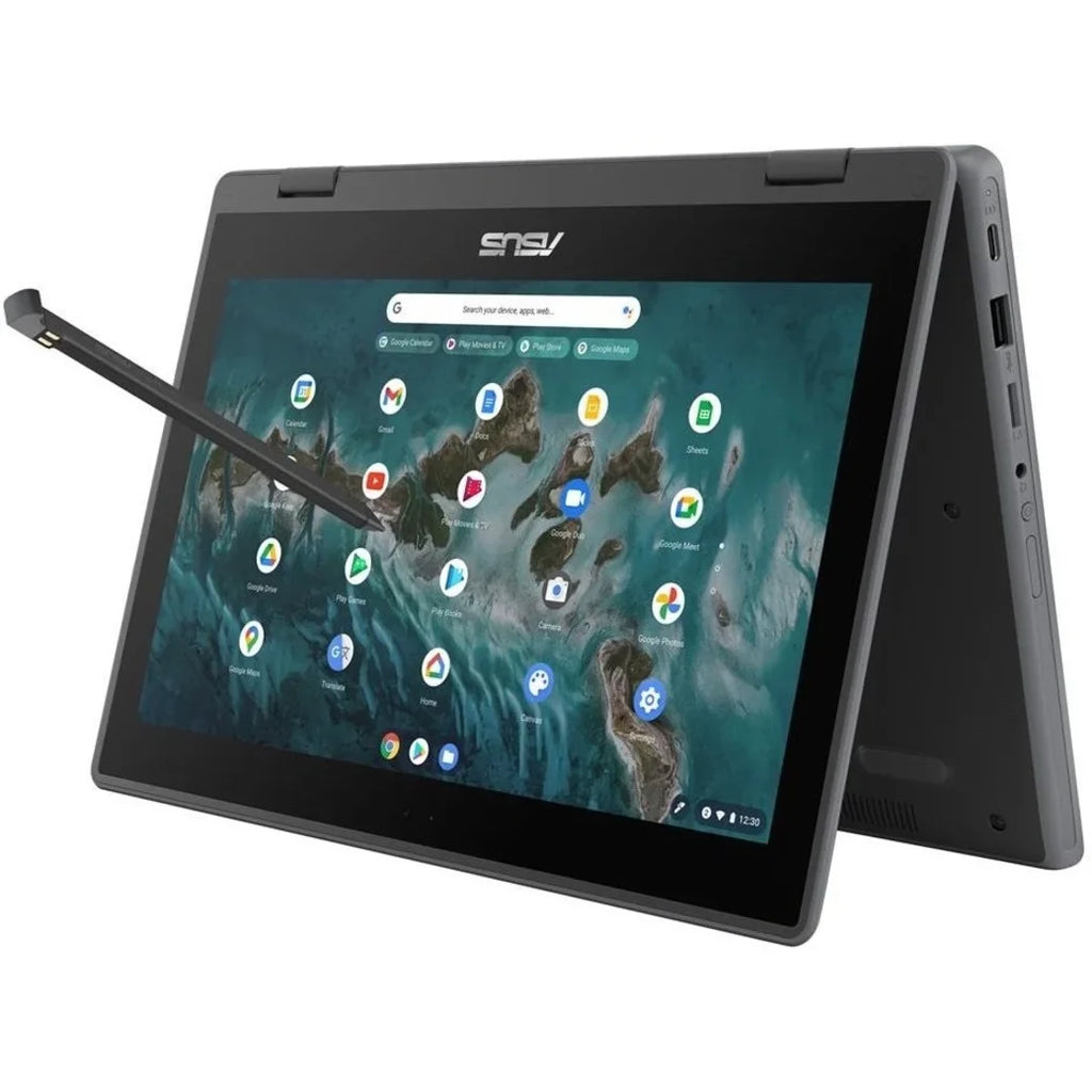 SSD, 11.6" Flip Celeron Asus Chromebook CR1100FKA-YZ184T 64GB N5100, ChromeOS, Touchscreen, Intel