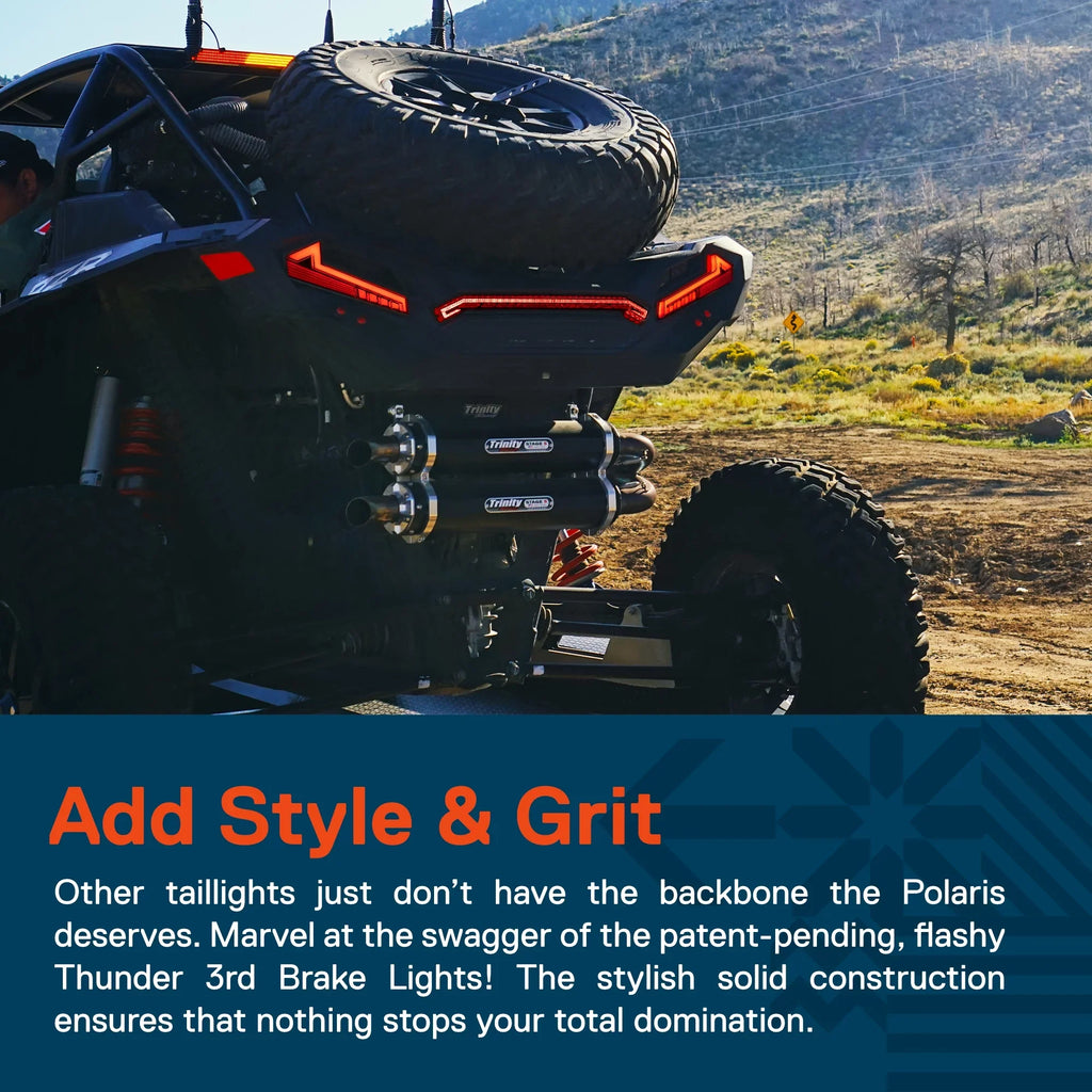 Brake Light XP Center 2020 2019 3rd Tail Smoked Design] RZR [DOT-Rated] for [Thunder Turbo Polaris UTV 2022 LED 2021 1000 - 1000 XP Sportsman