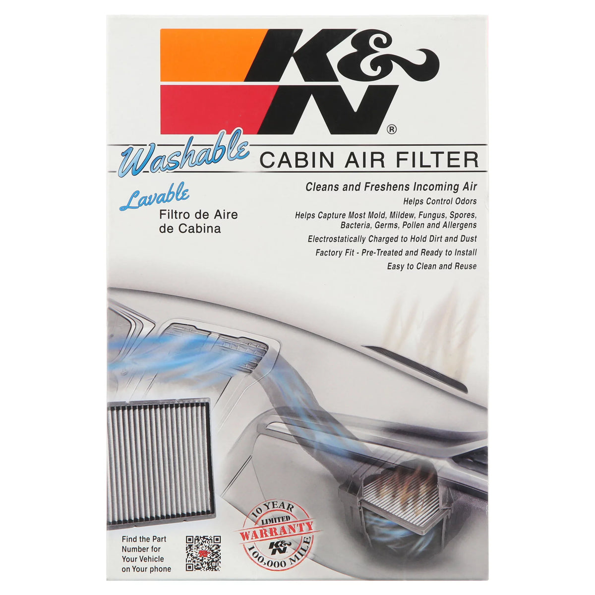 K&N Cleans Fits Freshens Sierra, for Filter - Escalade, & your Yukon Silverado, CHEVROLET SILVERADO Incoming Reusable Avalanche, Washable 1999-2002 Air Air Cabin VF1000 select: and