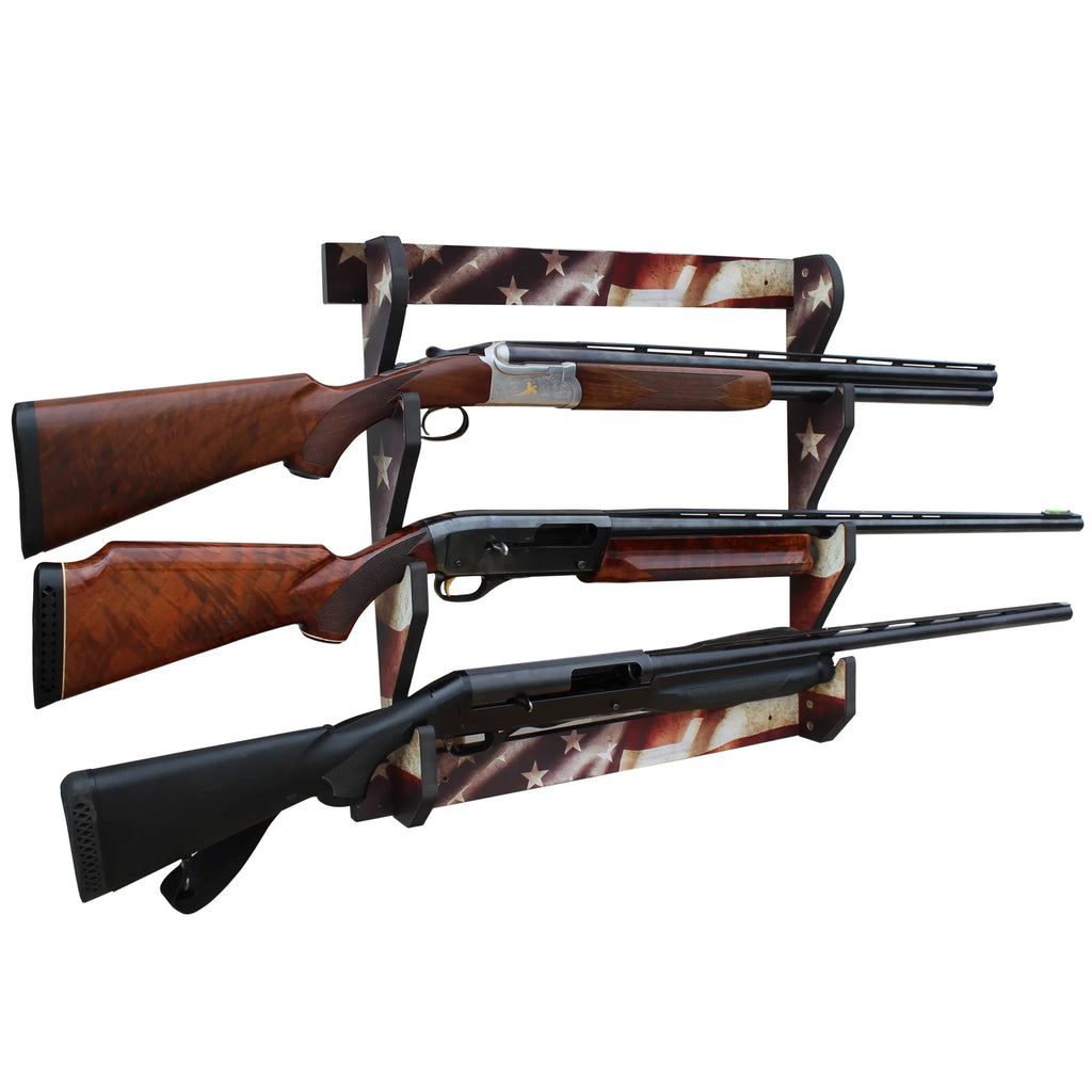 Finish Assembly - Indoor 3 Easy Rack Convenient Creek Americana Display Rush Rifle/Shotgun Storage Wall Creations
