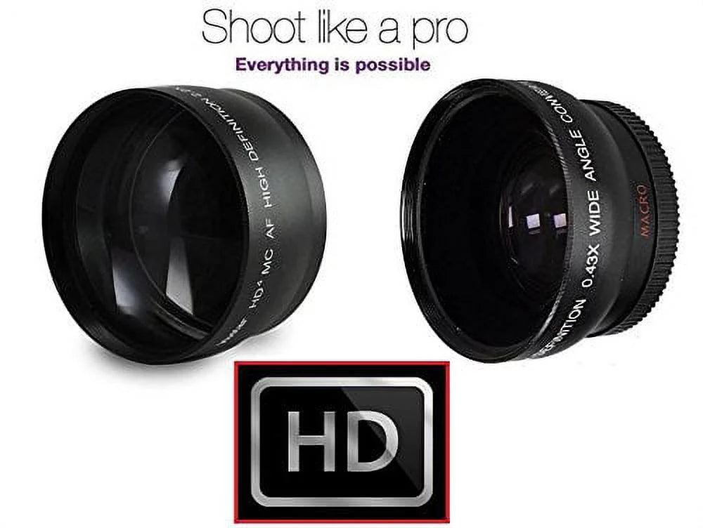 DMC-G7H (58mm For Kit Panasonic Angle Compatible) & 2-Pc Lens Hi-Def Set Wide dimension Lumix Lens Telephoto