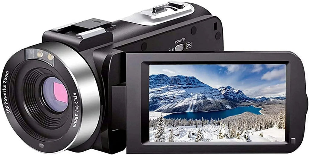 MP Vision IPS Camera Camera Camcorders Zoom Inch Remote Recorder Camera Camcorder 24.0 Vlogging Control Night Batteries 1080P Video 2 IR HD with Full 30FPS 16X 3.0 Screen