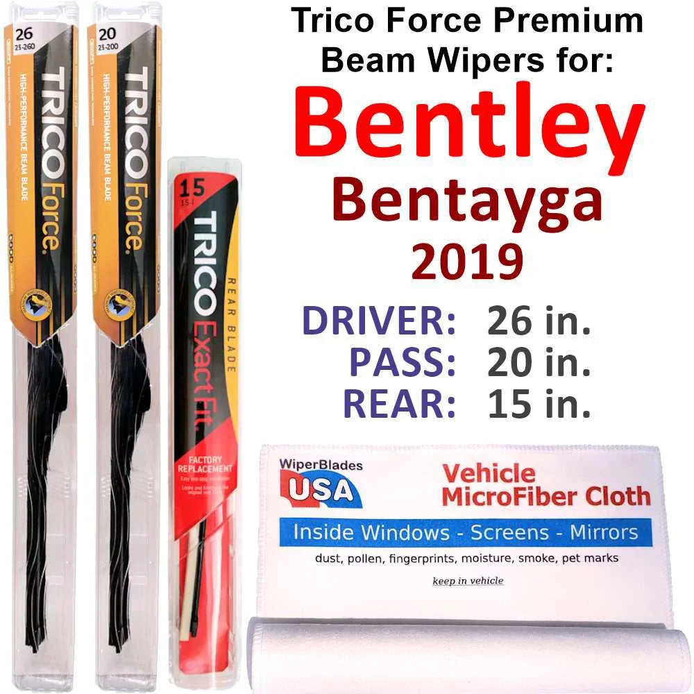 2019 3) of Bentley Performance Bentayga w/Rear Wipers Wiper Beam (Set