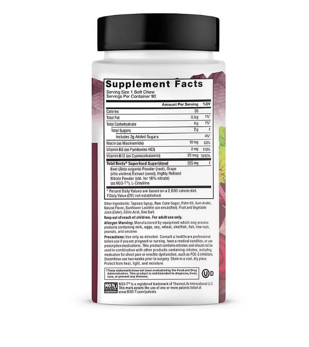 Force Chews, Acai ct.) Soft Root Superfood Beet Berry Factor (90 Total Beets,
