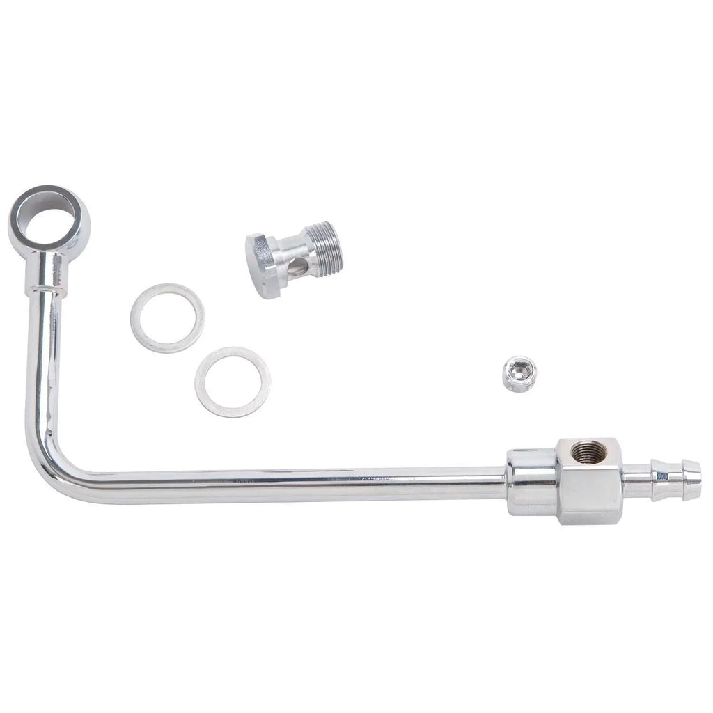 Steel Line with 3/8 8126 Kit Barb Chrome Fuel Edelbrock Fitting