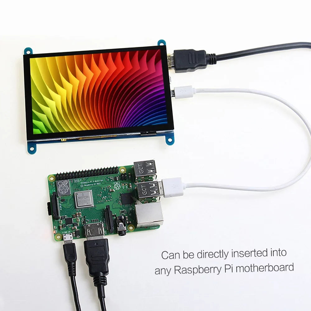 moobody Display Small USB Raspberry 5 Inch with Compatible Capacitive Interface Resolution 800*480 Portable Pi with Tool Touchscreen