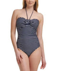 Women's MSRP Navy $118 Tommy One-Piece Striped Swimsuit Hilfiger dimension 6