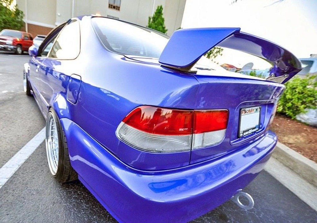 2Dr Black Plastic EOS ABS Civic JDM Store for 1996-2000 Coupe Rear Primer Honda design Wing | Trunk Spoiler Mugen Online Lid Extreme
