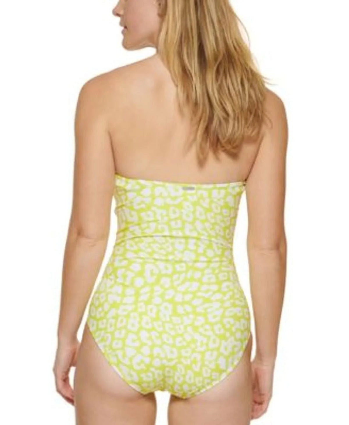 US Tummy-Control LIGHT Klein Swimsuit, YELLOW 18 Calvin LEOPARD One-Piece